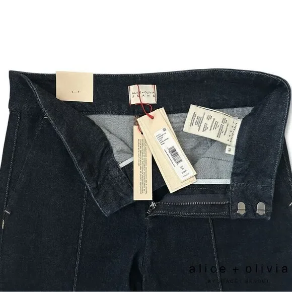 Alice + Olivia **NWT** The Trouser Flared Jean in Dark Rinse Denim